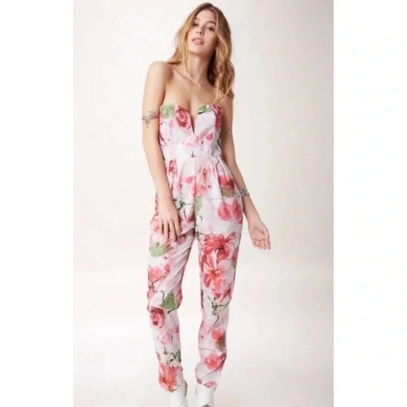 Shakuhachi REVOLVE Strapless Midsummer Nights Floral Jumpsuit Size XS - Picture 1 of 11
